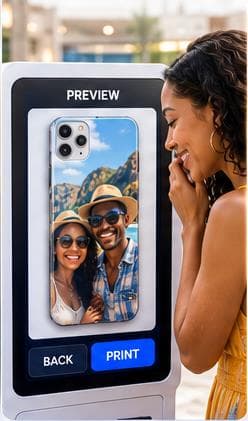 Customer reviewing the final personalized phone case preview